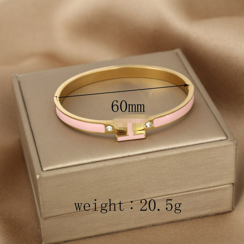 Brățară email cu litera H pentru femei, din oțel inoxidabil, închidere cu cataramă, electroplacare, 19 g, brand Nothing, stil urban modern (Material: oțel inoxidabil; Procesare: electroplacare; Greutate: 19 g; Brand: Nothing)