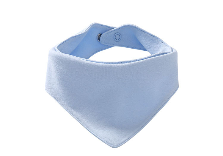 Bavetă triunghiulară din bumbac pentru bebeluși, închidere cu nasturi, culoare uniformă, pentru nou-născuți (0–12 luni), DANROL