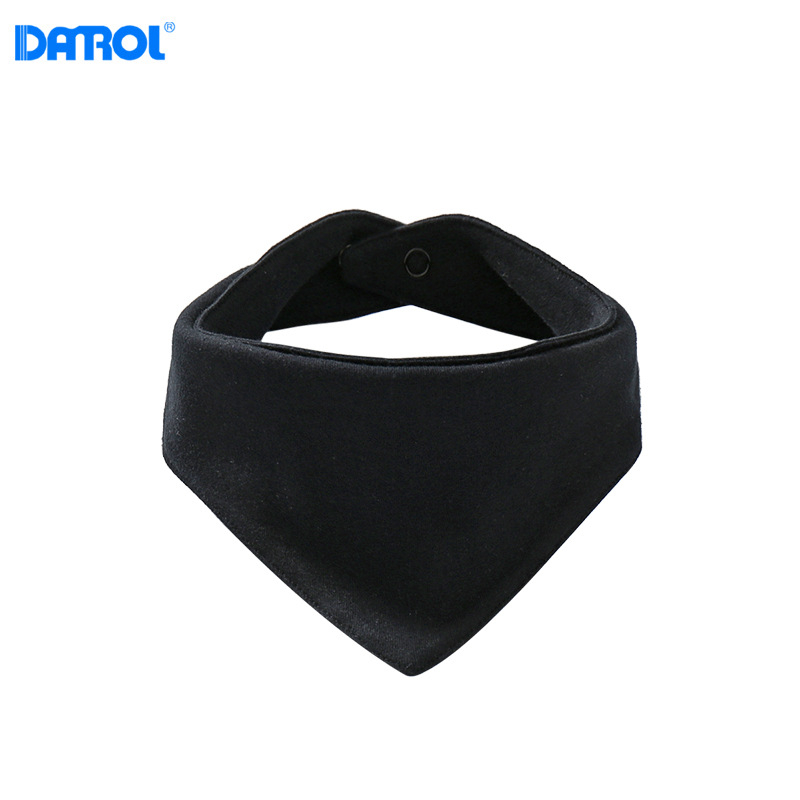 Bavetă triunghiulară din bumbac pentru bebeluși, închidere cu nasturi, culoare uniformă, pentru nou-născuți (0–12 luni), DANROL