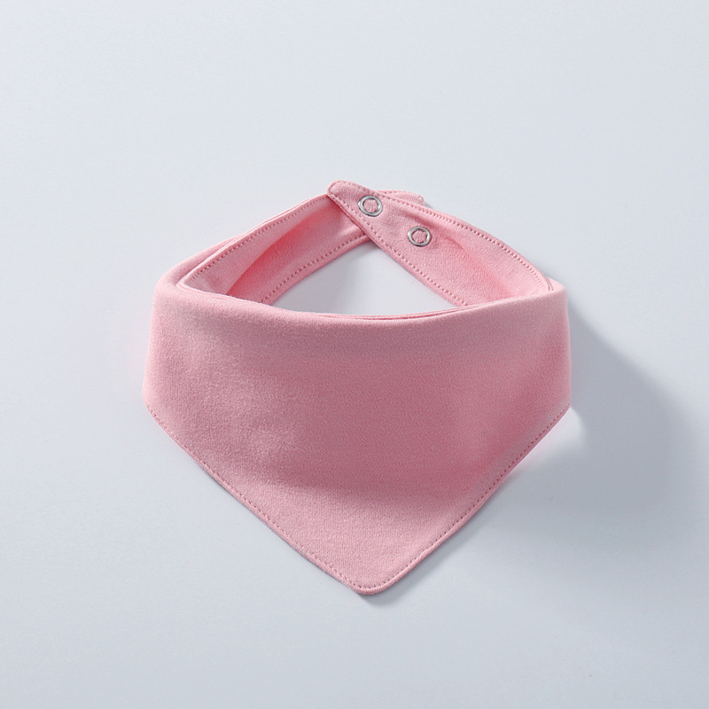 Bavetă triunghiulară din bumbac pentru bebeluși, închidere cu nasturi, culoare uniformă, pentru nou-născuți (0–12 luni), DANROL