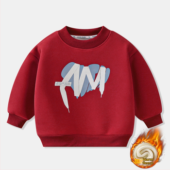 Bērnu flīsa džemperis ar poliestera pildījumu, 63,7% kokvilna, bieza auduma, garas piedurknes, puloveris, bez kapuces, unisex, motīvi: karikatūras/avatar/ziedi, korejiešu stils, 3–8 gadi.