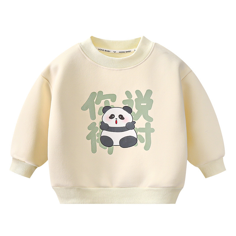 Bērnu flīsa džemperis ar poliestera pildījumu, 63,7% kokvilna, bieza auduma, garas piedurknes, puloveris, bez kapuces, unisex, motīvi: karikatūras/avatar/ziedi, korejiešu stils, 3–8 gadi.