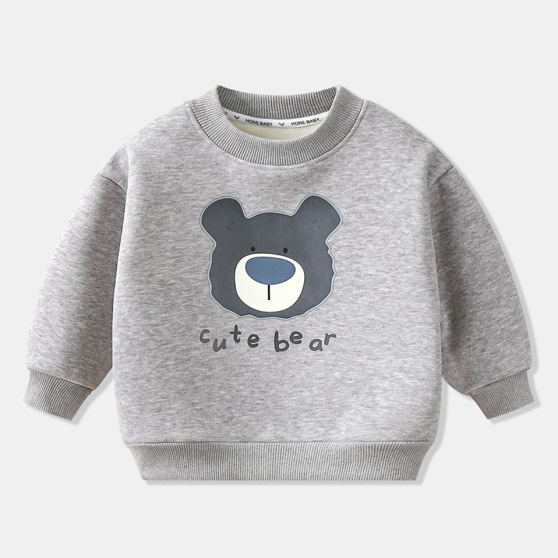 Bērnu flīsa džemperis ar poliestera pildījumu, 63,7% kokvilna, bieza auduma, garas piedurknes, puloveris, bez kapuces, unisex, motīvi: karikatūras/avatar/ziedi, korejiešu stils, 3–8 gadi.