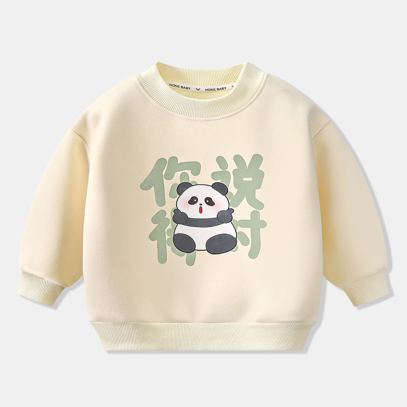 Bērnu flīsa džemperis ar poliestera pildījumu, 63,7% kokvilna, bieza auduma, garas piedurknes, puloveris, bez kapuces, unisex, motīvi: karikatūras/avatar/ziedi, korejiešu stils, 3–8 gadi.