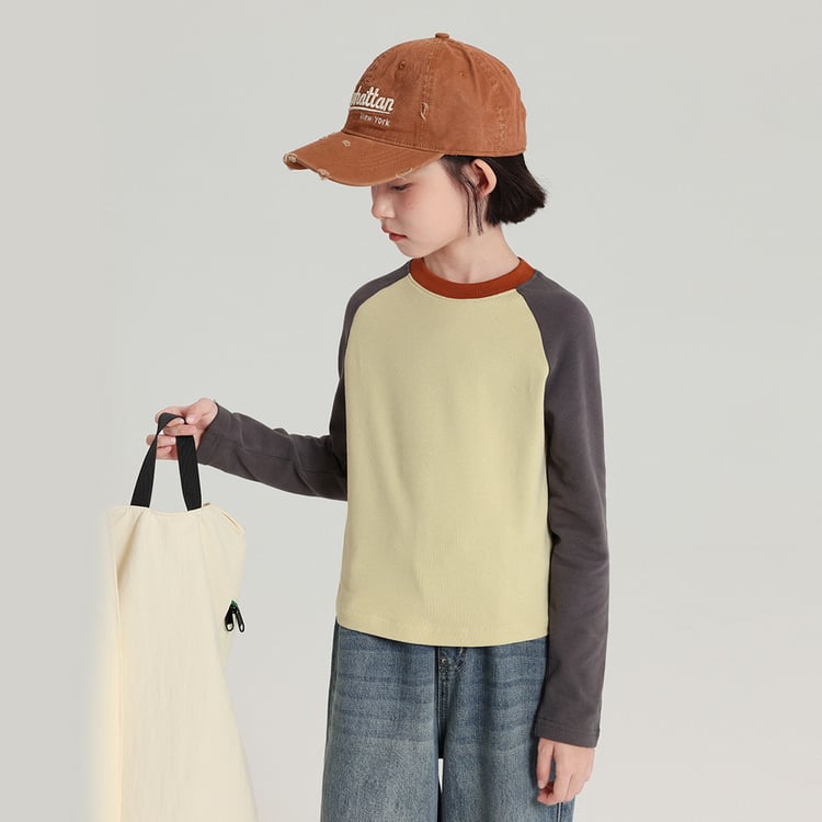 Dječja majica za djevojčice s raglan rukavima, okrugli izrez, dugi rukavi, mekani pamuk materijal, 96% pamuka