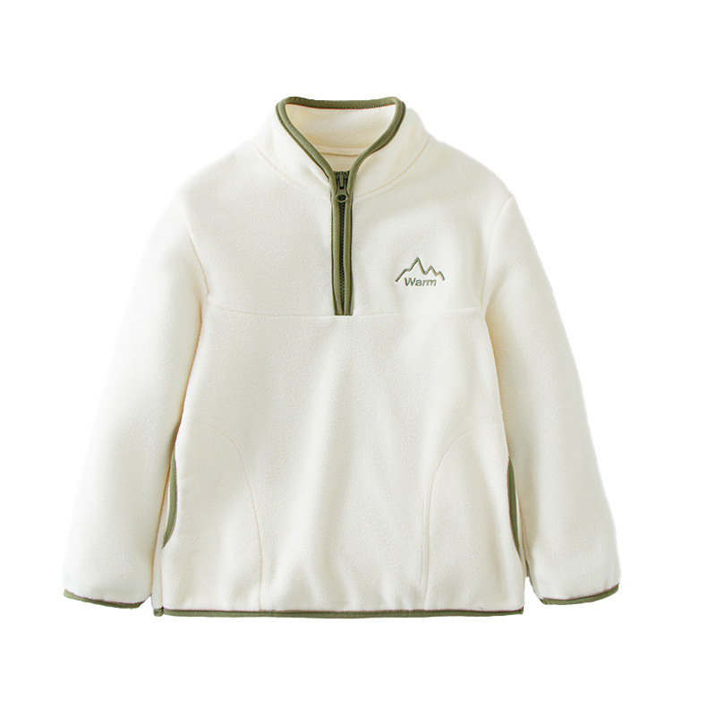 Bērnu fleece džemperis, universāls, garas piedurknes, bez kapuces, fleece audums ar poliesteres oderi, piemērots rudens-ziemas pavasarim