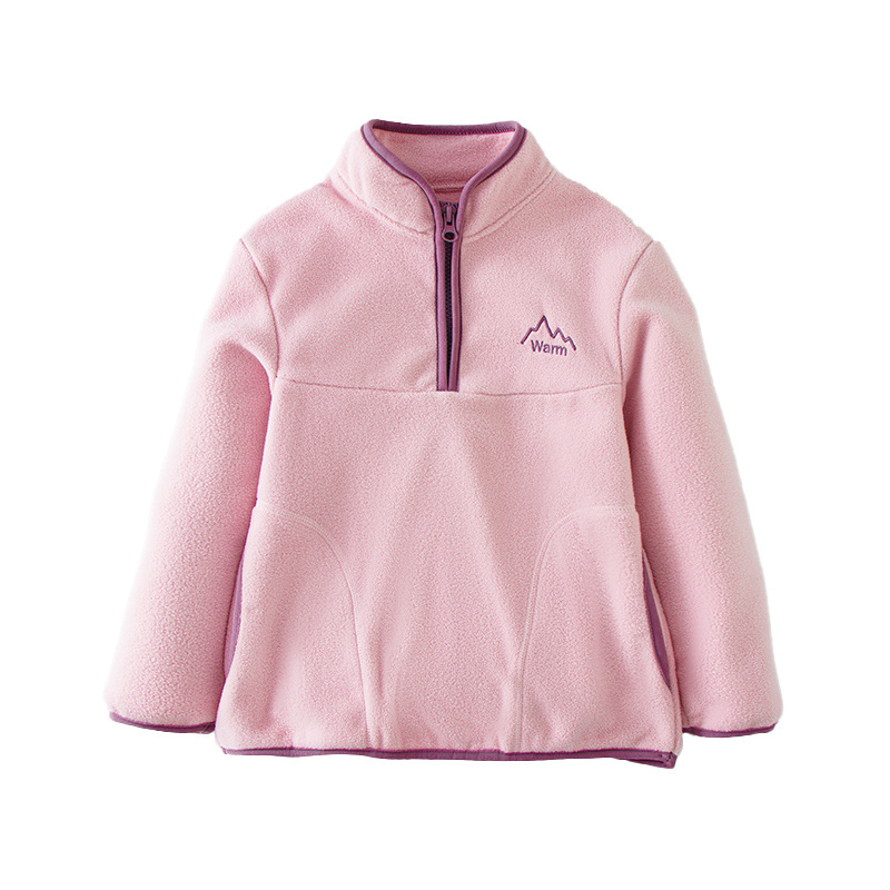 Bērnu fleece džemperis, universāls, garas piedurknes, bez kapuces, fleece audums ar poliesteres oderi, piemērots rudens-ziemas pavasarim