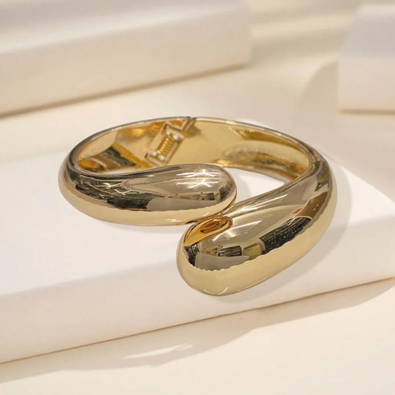 Narukvica od cinkovog legura s elektroplatiranjem, originalni dizajn, neravnomjerna asimetrija, 65 g