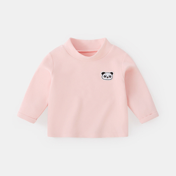 Памучна бебешка базова блуза с дълги ръкави, унисекс, за деца 1-3 г, 80-100 см, топло вътрешно облекло за пролет-есен, 95% памук