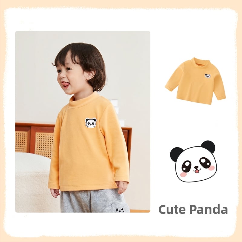 Памучна бебешка базова блуза с дълги ръкави, унисекс, за деца 1-3 г, 80-100 см, топло вътрешно облекло за пролет-есен, 95% памук