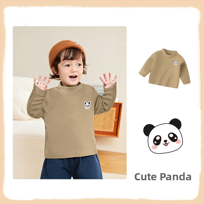 Памучна бебешка базова блуза с дълги ръкави, унисекс, за деца 1-3 г, 80-100 см, топло вътрешно облекло за пролет-есен, 95% памук