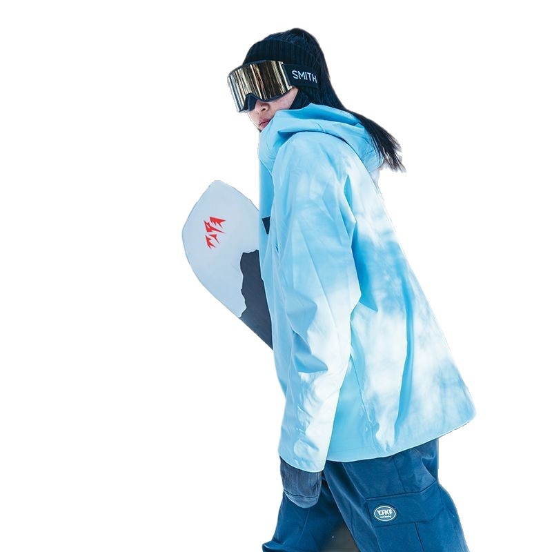 Unisex μπουφάν σκι με ψηλό γιακά και κουκούλα, διαπνέον, αδιάβροχο και αντιανεμικό, γέμισμα πολυεστέρα