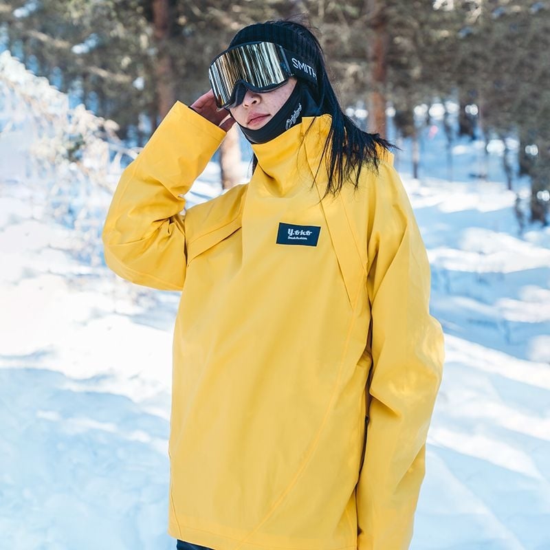 Unisex μπουφάν σκι με ψηλό γιακά και κουκούλα, διαπνέον, αδιάβροχο και αντιανεμικό, γέμισμα πολυεστέρα