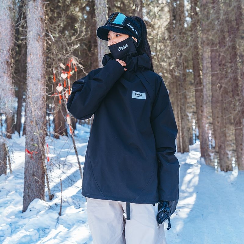 Unisex μπουφάν σκι με ψηλό γιακά και κουκούλα, διαπνέον, αδιάβροχο και αντιανεμικό, γέμισμα πολυεστέρα
