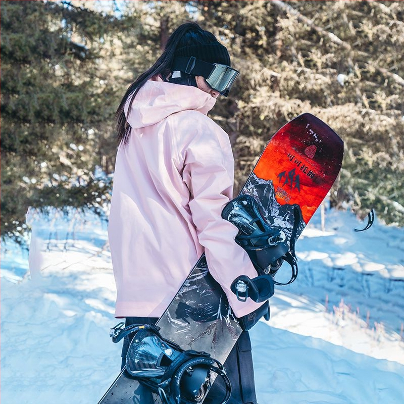 Unisex μπουφάν σκι με ψηλό γιακά και κουκούλα, διαπνέον, αδιάβροχο και αντιανεμικό, γέμισμα πολυεστέρα