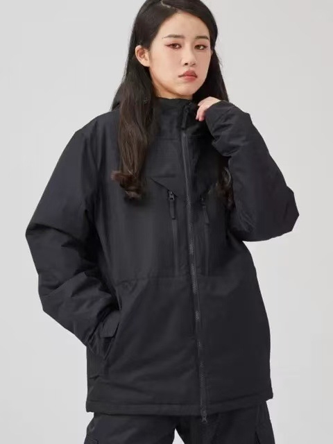 Unisex skijaška jakna, vodootporna i topla, širokog kroja, debeli nadjev, jednobojna, velike veličine