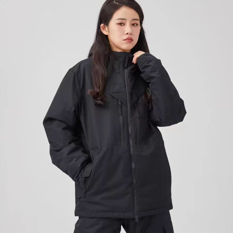 Unisex skijaška jakna, vodootporna i topla, širokog kroja, debeli nadjev, jednobojna, velike veličine