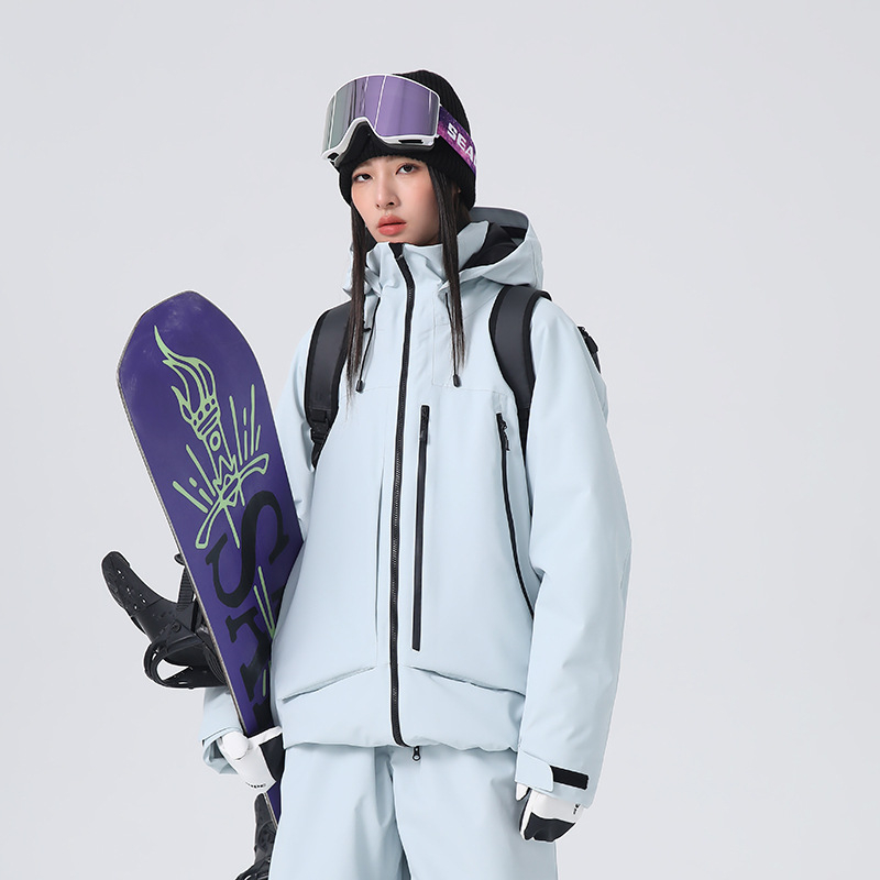 Unisex jakna za skijanje, 3L vodootporna, potpuno zapečaćeni šavovi, punjenje od svilenih vlakana, podstava od poliestera, za skijanje i snowboarding