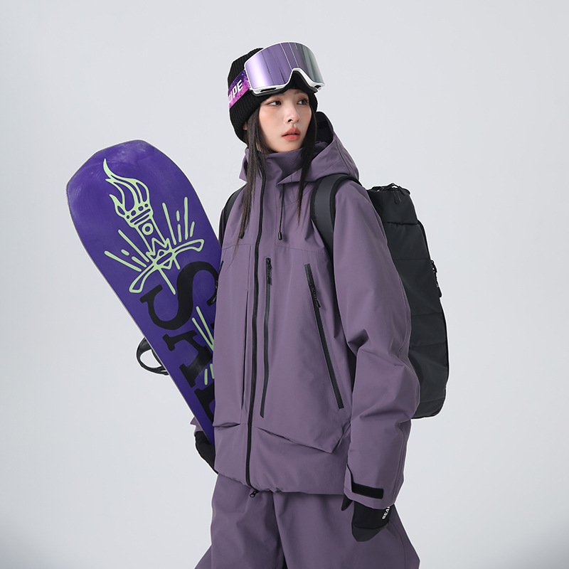 Unisex jakna za skijanje, 3L vodootporna, potpuno zapečaćeni šavovi, punjenje od svilenih vlakana, podstava od poliestera, za skijanje i snowboarding