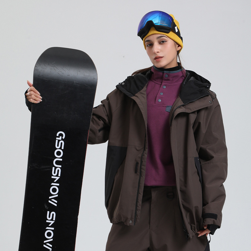 Unisex skijaška jakna: široka silueta, vodootporna, otporna na vjetar, prozračna i topla — model GS-UJK2518; tkanina poliester, podstava poliester, punilo imitacija svile pamuk, vodootpostnost 20000