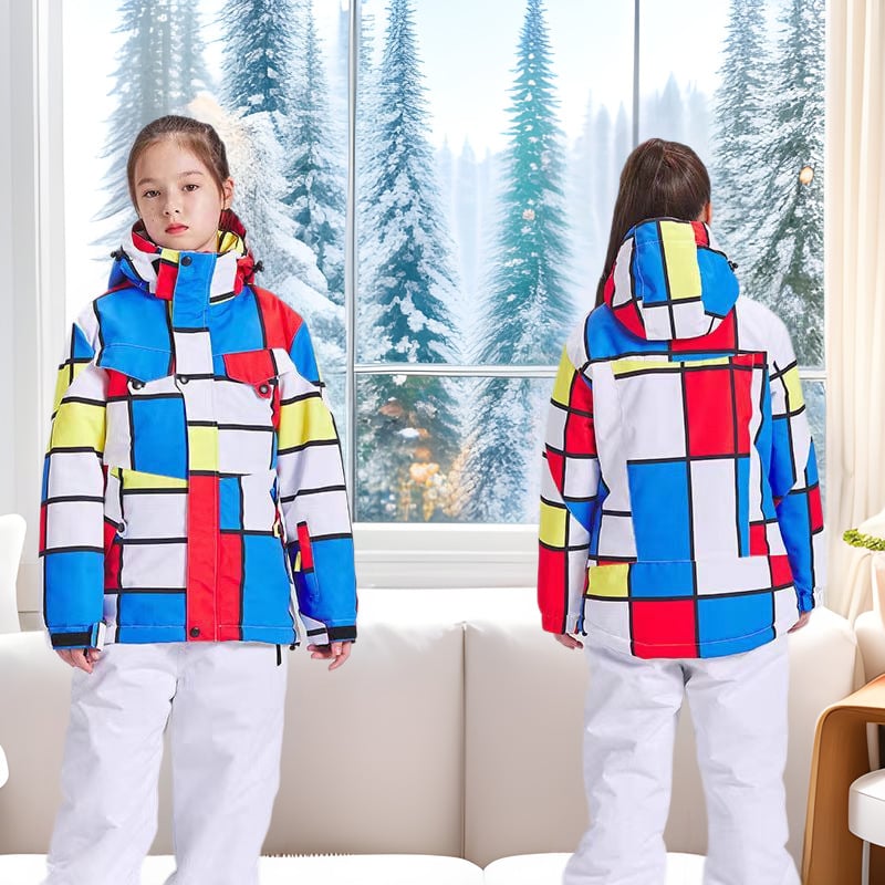 Παιδικό σετ σκι, διαπνέον, αδιάβροχο, ζεστό, ανθεκτικό στον άνεμο, σύνθεση συνθετικών ινών