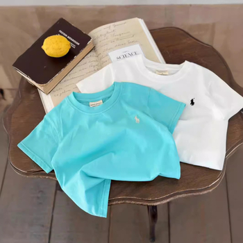 Dječja majica kratkih rukava, unisex, 95% pamuk, mekan tretman tkanine, jednobojna, ljetna odjeća za djecu 1–8 godina