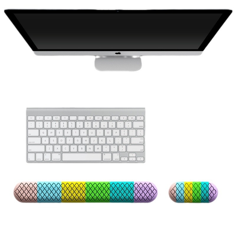 Силиконова клавиатурна подложка за китката с подпора, едностранна, метално щамповано, лого отпечатано, модел J446/J447