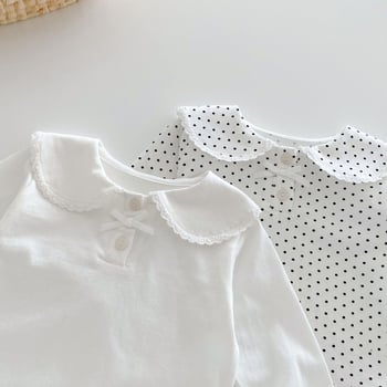 Dječja majica s točkicama, korejski stil, pamuk 95%, dugi rukavi