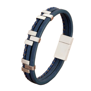 Narukvica od titan čelika s poliranim završnim slojem, muški etno-geometrijski stil, Odd Blue Jewelry