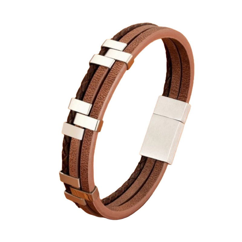 Narukvica od titan čelika s poliranim završnim slojem, muški etno-geometrijski stil, Odd Blue Jewelry