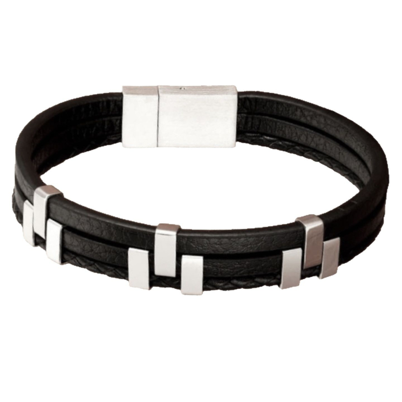 Narukvica od titan čelika s poliranim završnim slojem, muški etno-geometrijski stil, Odd Blue Jewelry