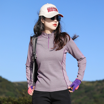 Sieviešu ātri žūstošs T-krekls – mitrumu vadīšana, piemērots skrējiens un pārgājieniem vasarā, pavasarī un rudenī