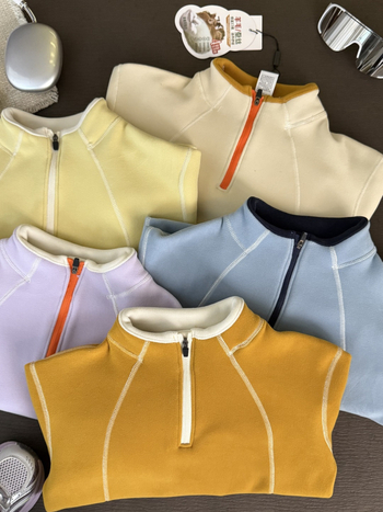 Top sport pentru copii pentru activități în aer liber, cu guler înalt și fermoar parțial; material care se usucă rapid, respirabil, evacuare a umezelii; unisex; 7–12 ani; primăvară și toamnă