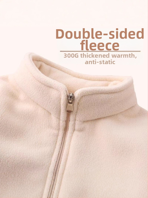 Unisex detská vonkajšia bunda s fleecovou podšívkou, priedušná, ľahká, odolná voči opotrebeniu, polyester