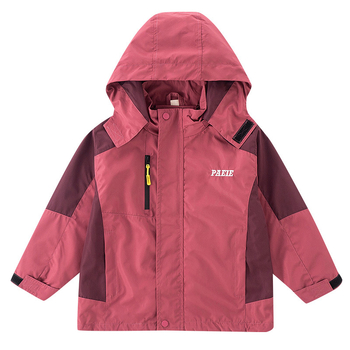3-in-1 gyerek kabát levehető dizájnnal, ősz 2025 – kapucnis, középhosszú, cipzáras záródás, poliészter külső, pamut bélés