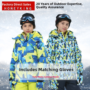 Σετ σκι για αγόρια | HONEY KING | πλήρωση πολυεστερικών ινών | κατάλληλο για τρέξιμο, ποδηλασία, αθλήματα πάγου και ορειβασία