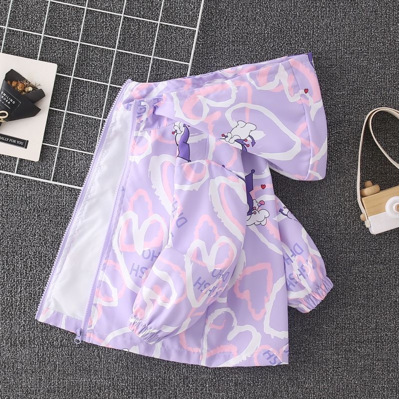 Lányoknak szóló kapucnis kabát tavasz–ősz 2025, színblokkoló design, 96% pamut, kényelmes stílus