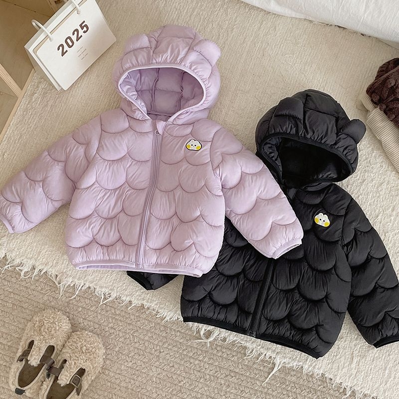 Gyerekeknek szánt pamut kapucnis dzseki, rövid fazon, koreai stílus, 0-1 évesek