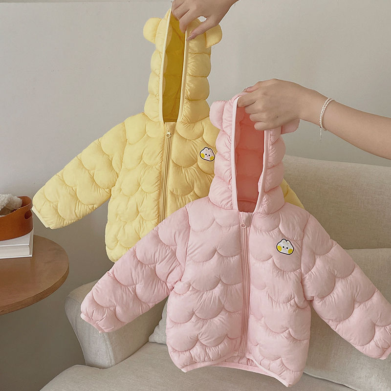 Gyerekeknek szánt pamut kapucnis dzseki, rövid fazon, koreai stílus, 0-1 évesek