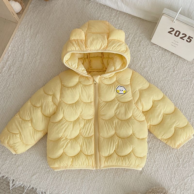 Gyerekeknek szánt pamut kapucnis dzseki, rövid fazon, koreai stílus, 0-1 évesek