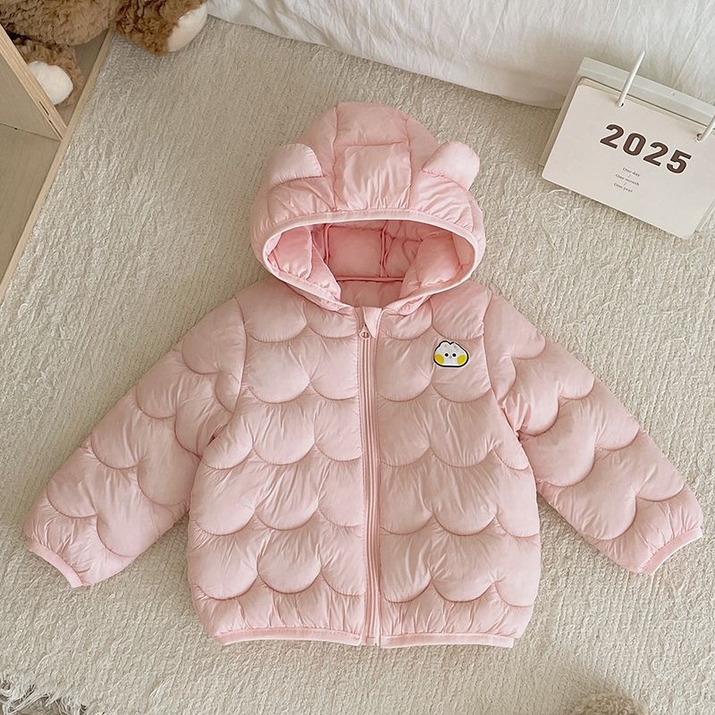 Gyerekeknek szánt pamut kapucnis dzseki, rövid fazon, koreai stílus, 0-1 évesek