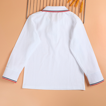 Поло риза за училищна униформа, унисекс, дълъг ръкав, памучна тъкан, пролет и есен