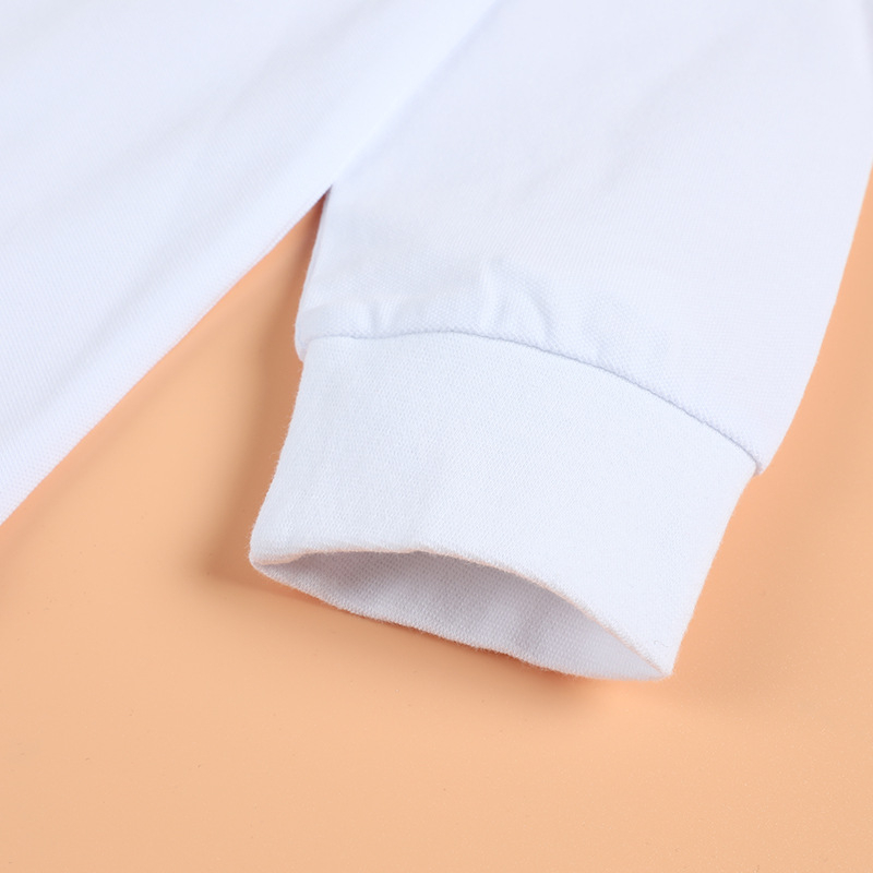 Поло риза за училищна униформа, унисекс, дълъг ръкав, памучна тъкан, пролет и есен