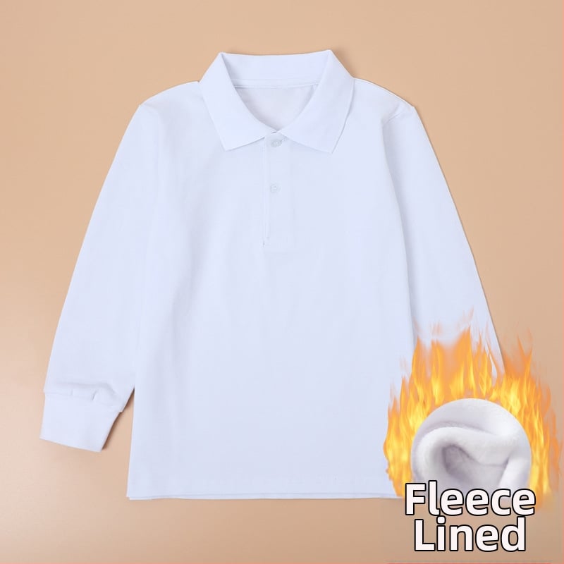 Поло риза за училищна униформа, унисекс, дълъг ръкав, памучна тъкан, пролет и есен