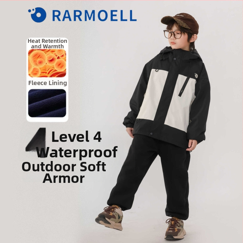 Detská zimná bunda tri v jednom s odnímateľnou fleecovou podšívkou, nepremokavá 1000 mm, vetruodolná, priedušná, s kapucňou