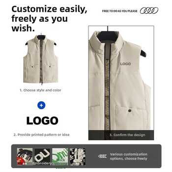 Radna vest Corduroy pamuka s prugastim uzorkom, stojeći ovratnik, dvostruko kopčanje, bočni džepovi