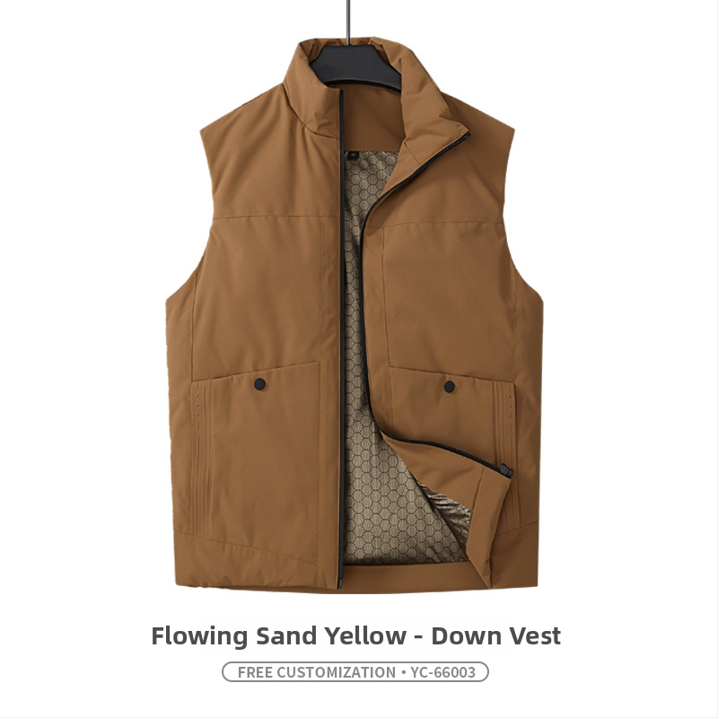 Radna vest Corduroy pamuka s prugastim uzorkom, stojeći ovratnik, dvostruko kopčanje, bočni džepovi