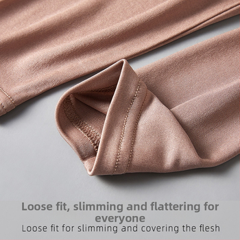 Νυχτερινό φόρεμα από Mulberry Silk, στρογγυλός λαιμός, μακριά μανίκια, φαρδιά γραμμή, μεσαίου μήκους, διαπνέουσα