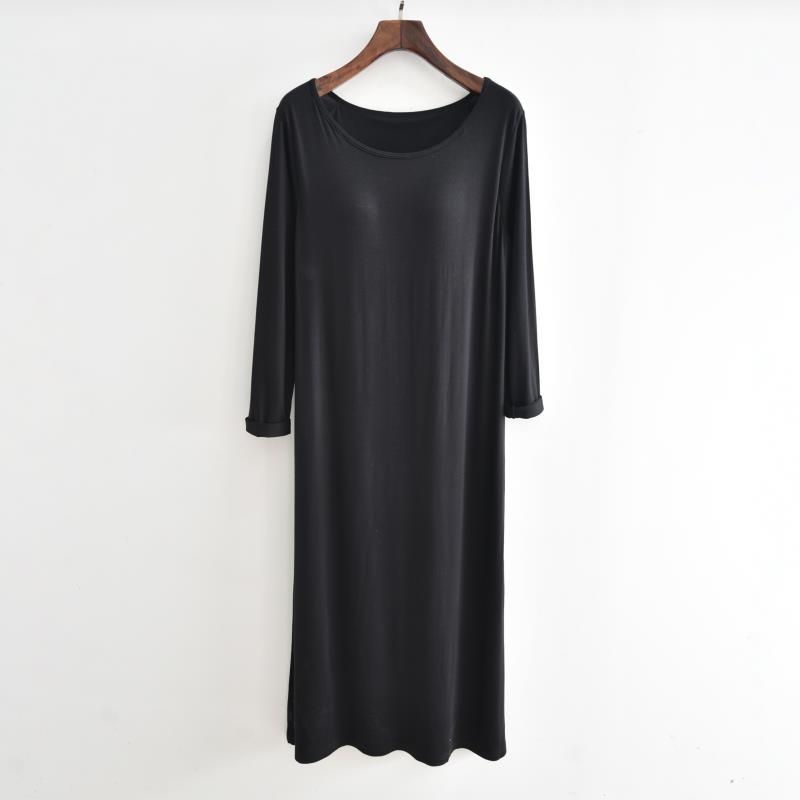 Νυχτικό Modal με μακριά μανίκια, maxi γραμμή, χωρίς σουτιέν, σε χαλαρή εφαρμογή για οικιακή χρήση