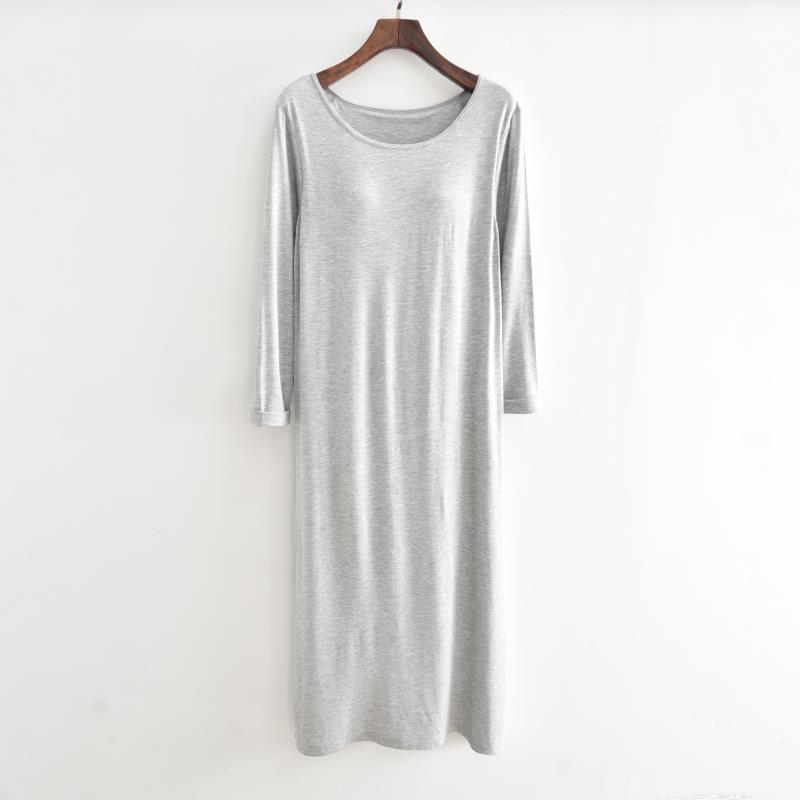 Νυχτικό Modal με μακριά μανίκια, maxi γραμμή, χωρίς σουτιέν, σε χαλαρή εφαρμογή για οικιακή χρήση